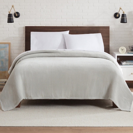 Monarch Brands Aston & Arden Waffle Blanket - Twin, Light Grey P-BLT-WFL-TW-LG